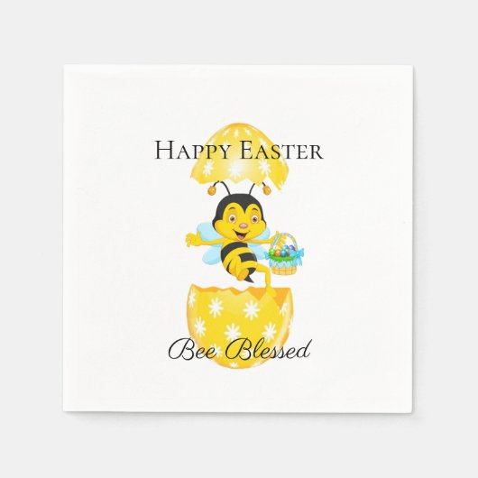 Happy Easter Bee Blessed Cartoon Servet (Voorkant)