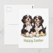 Happy Easter Berner Mountain Dogs Easter Eggs Briefkaart (Voorkant / Achterkant)