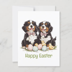 Happy Easter Berner Mountain Dogs Easter Eggs Briefkaart