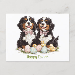 Happy Easter Berner Mountain Dogs Easter Eggs Feestdagenkaart