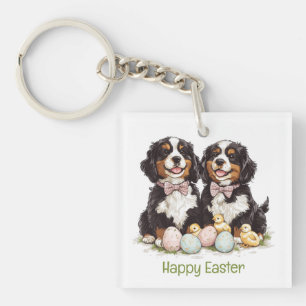 Happy Easter Berner Mountain Dogs Easter Eggs Sleutelhanger