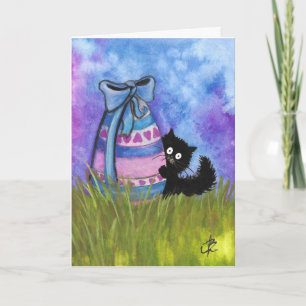 Happy Easter beroemd gemaakt door BiHrLe Black Cat Feestdagen Kaart