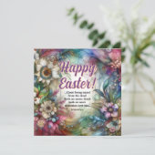 Happy Easter Bible Verse Waterverf Floral Feestdagenkaart (Staand voorkant)