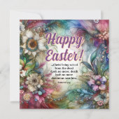 Happy Easter Bible Verse Waterverf Floral Feestdagenkaart (Voorkant)