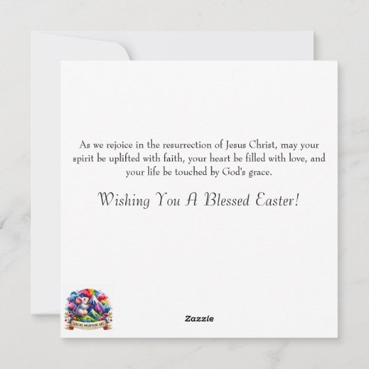 Happy Easter Bible Verse Waterverf Floral Feestdagenkaart (Achterkant)