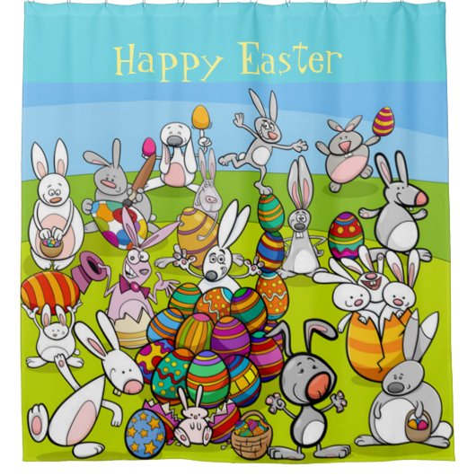 Happy Easter Big Egg Hunt Douchegordijn (Voorkant)