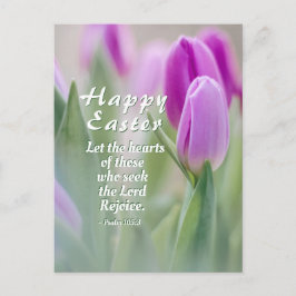 Happy Easter bijbel Verse Roze Tulieren Briefkaart