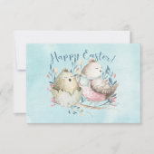 Happy Easter Birdies Birdnest Bird Egg Waterverf (Voorkant)