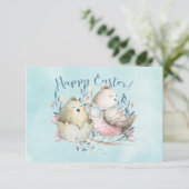 Happy Easter Birdies Birdnest Bird Egg Waterverf (Staand voorkant)