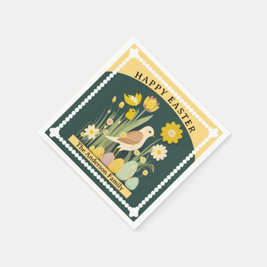 Happy Easter Birds Spring Servet (Hoek)