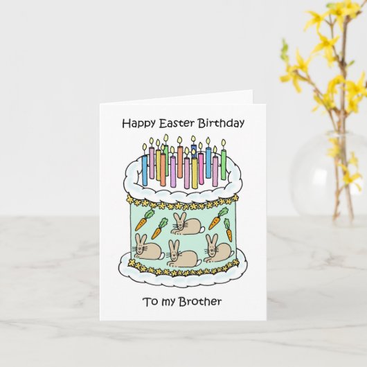 Happy Easter Birthday Kaart (Gele Bloem)