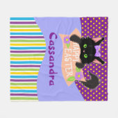 Happy Easter Black Kat Colorful Fleece Deken (Voorkant (Horizontaal))