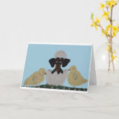  Happy Easter Black & Tan Dachshund in egg Kaart (Gele Bloem)