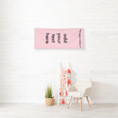 Happy Easter Black Typografie Soft Pink Achtergron Spandoek (Insitu)