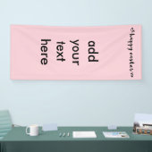 Happy Easter Black Typografie Soft Pink Achtergron Spandoek (Beurs)