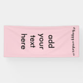 Happy Easter Black Typografie Soft Pink Achtergron Spandoek (Horizontaal)