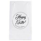 Happy Easter black white harten aangepast script s Klein Cadeauzakje (Voorkant)