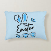 Happy Easter blauw Accent Kussen (Voorkant)