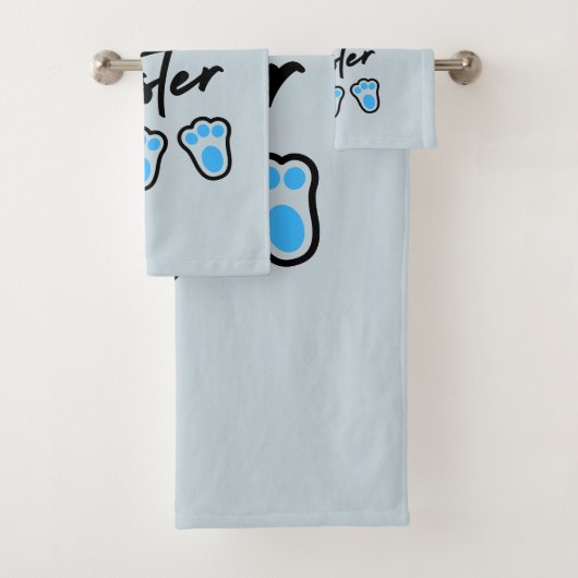 Happy Easter blauw Bad Handdoek (Insitu)