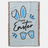 Happy Easter blauw Deken (Voorkant Verticaal)