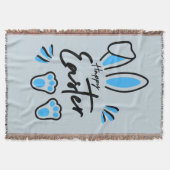 Happy Easter blauw Deken (Voorkant)