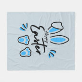Happy Easter blauw Fleece Deken (Voorkant (Horizontaal))