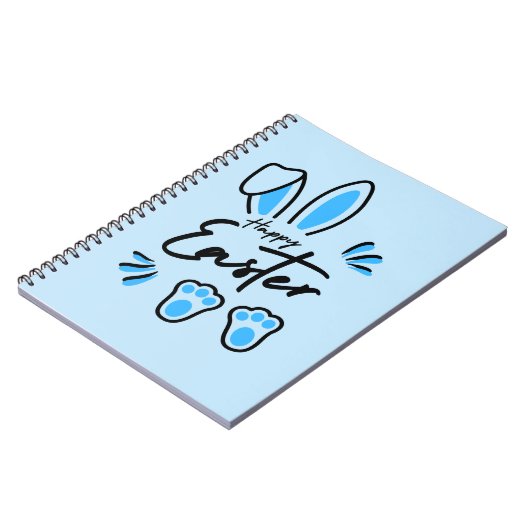 Happy Easter blauw Notitieboek (Linkerzijde)