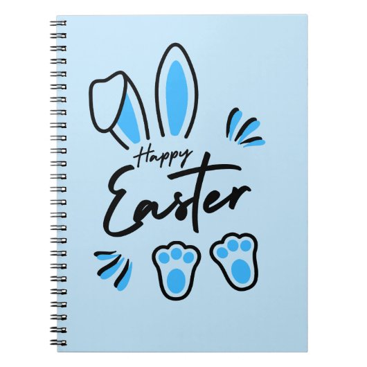 Happy Easter blauw Notitieboek (Voorkant)