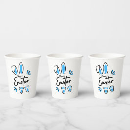 Happy Easter blauw Papieren Bekers
