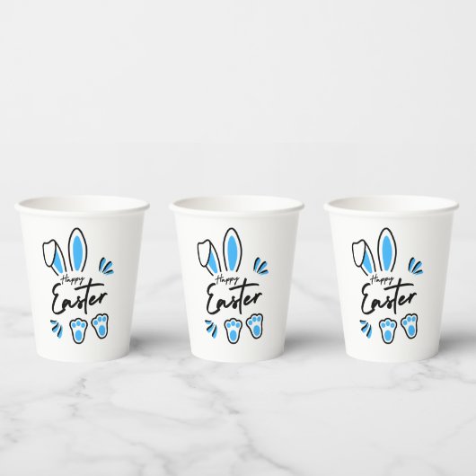 Happy Easter blauw Papieren Bekers (Multi)