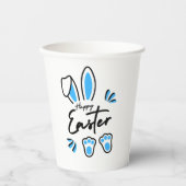 Happy Easter blauw Papieren Bekers (Voorkant)