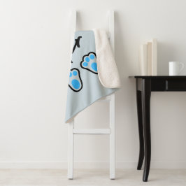 Happy Easter blauw Sherpa Deken