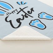 Happy Easter blauw Sherpa Deken (3/4)