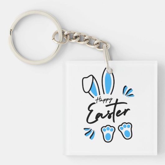 Happy Easter blauw Sleutelhanger (voorkant)