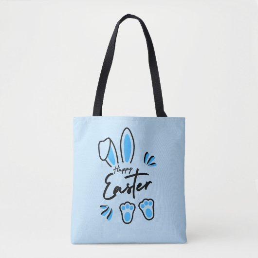 Happy Easter blauw Tote Bag (Voorkant)