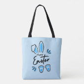 Happy Easter blauw Tote Bag (Achterkant)