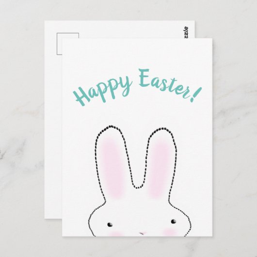 Happy Easter blauwgroen grappig, aangepast script Briefkaart (Voorkant / Achterkant)