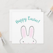 Happy Easter blauwgroen grappig, aangepast script  Kaart (Voorkant / Achterkant in situ)