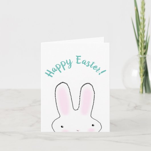 Happy Easter blauwgroen grappig, aangepast script  Kaart (Voorkant)