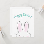 Happy Easter blauwgroen grappig, aangepast script Kaart (Voorkant / Achterkant in situ)