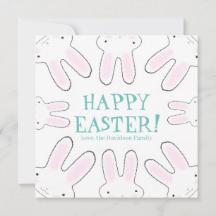 Happy Easter blauwgroen, leuke, leuke bundels leuk Feestdagenkaart