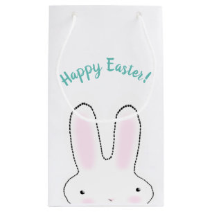 Happy Easter blauwgroen, schattig Easter Bunny aan Klein Cadeauzakje
