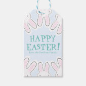 Happy Easter bleek blauw leuk grappig piekerkonijn Cadeaulabel (Voorkant)
