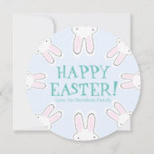 Happy Easter bleek blauw schattige grappige bundel Feestdagenkaart (Voorkant)