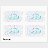 Happy Easter bleek blauw schattige grappige bundel Rechthoekige Sticker (Vel)