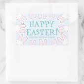 Happy Easter bleek blauw schattige grappige bundel Rechthoekige Sticker (Tas)