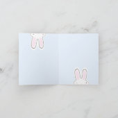 Happy Easter bleek blauw schattige piepende broodj Feestdagen Kaart (Binnen)