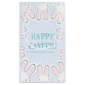 Happy Easter bleek blauw schattige piepende broodj Klein Cadeauzakje (Achterkant)