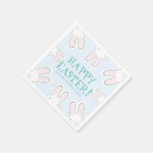 Happy Easter bleek blauw schattige piepkonijntjes  Servet (Hoek)