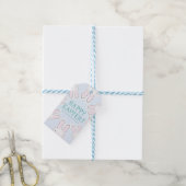 Happy Easter bleek blauwe schattige bundeltjes aan Cadeaulabel (Met Touw)